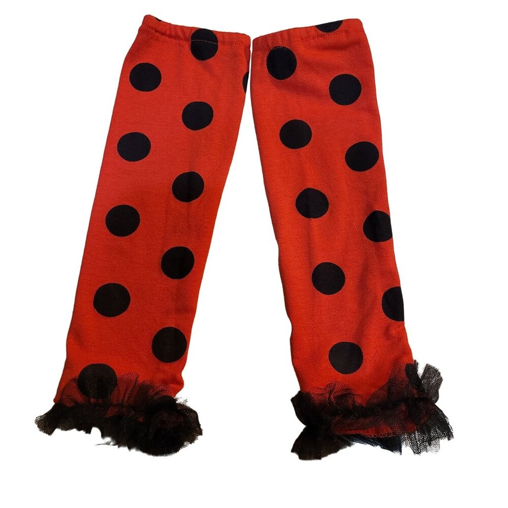 Baby 12-24 Month Ladybug Halloween Costume 4pc Tutu Leg Warmers Headband EUC - Picture 2 of 6